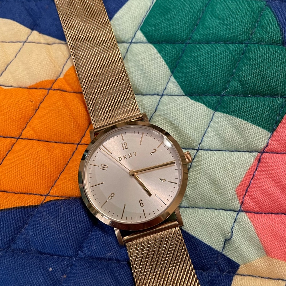 NWOT DKNY Gold Mesh Strap Watch